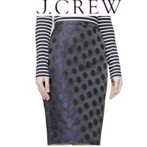 J crew jacquard polka dot pencil skirt size 0